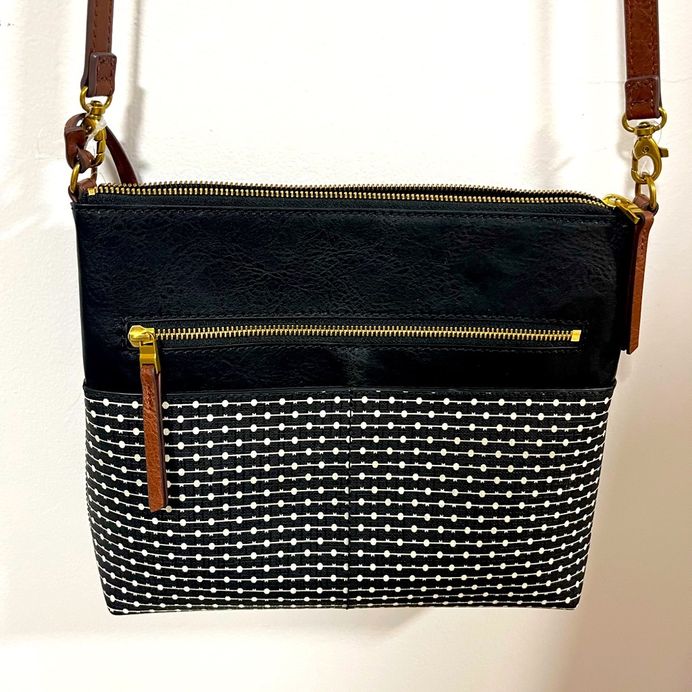 Fossil Black and White Crossbody Bag